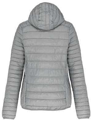Ladies' lightweight hooded padded jacket – Marl Silver