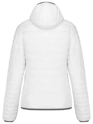 Ladies' lightweight hooded padded jacket – White