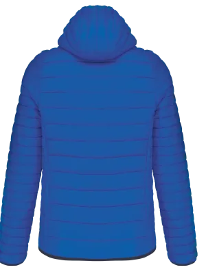 Men's lightweight hooded padded jacket – Light Royal Blue