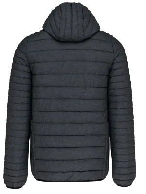 Men's lightweight hooded padded jacket – Marl Dark Grey