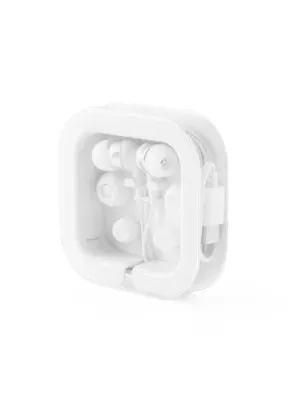 PRESLEY. Écouteurs avec câble USB-C de 1.2 m et microphone intégré en ABS – Blanc