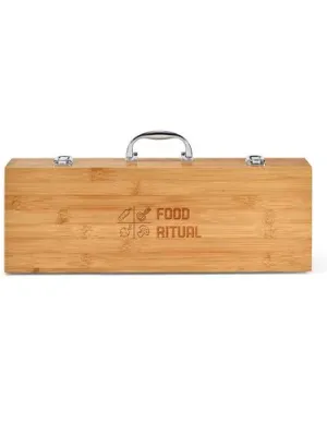 KABSA. Juego de utensilios para barbacoa en caja de bambú
