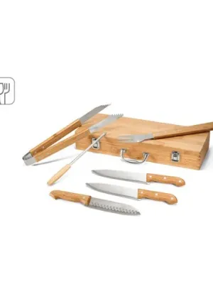 KABSA. Juego de utensilios para barbacoa en caja de bambú