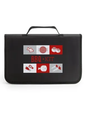 FLARE. Ensemble de 5 pièces pour barbecue en bois et acier inoxydable et une planche de bambou