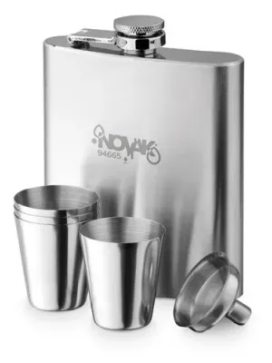 NOVAK. Stainless steel bottle and glasses set 200 mL