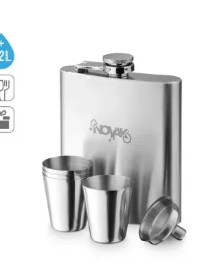 NOVAK. Stainless steel bottle and glasses set 200 mL