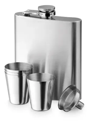 NOVAK. Stainless steel bottle and glasses set 200 mL – Argenté
