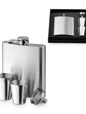 NOVAK. Stainless steel bottle and glasses set 200 mL