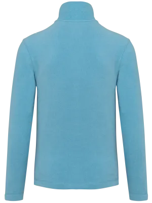 Enzo > Zip neck microfleece jacket – Cloudy blue heather