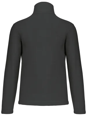 Enzo > Zip neck microfleece jacket – Dark Grey