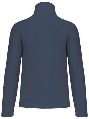 Enzo > Zip neck microfleece jacket – Deep Blue