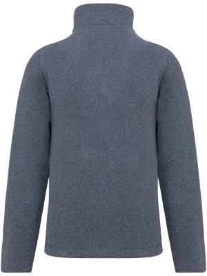 Enzo > Zip neck microfleece jacket – French Navy Heather