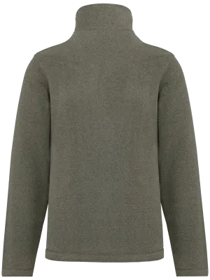 Enzo > Zip neck microfleece jacket – Green Marble Heather