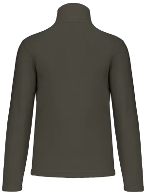 Enzo > Zip neck microfleece jacket – Green Olive