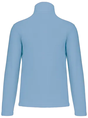 Enzo > Zip neck microfleece jacket – Sky Blue