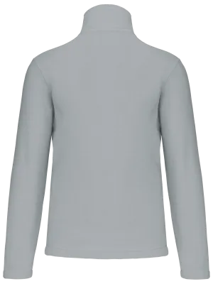Enzo > Zip neck microfleece jacket – Snow Grey