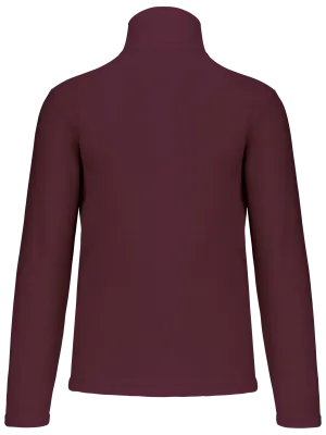 Enzo > Zip neck microfleece jacket – Wine
