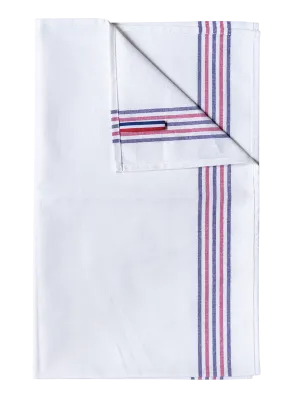 Striped tea towel - "Origine France Garantie" – White