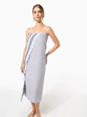 Fouta rayée avec franges