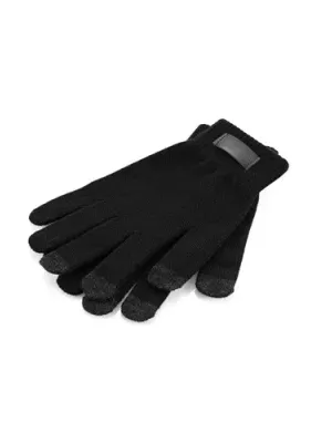 BURROW. Gants en polyester recyclé (100% rPET), avec embouts tactiles – Noir