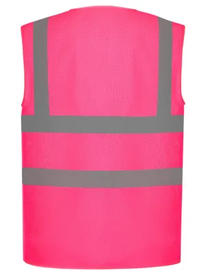 Chaleco de alta visibilidad de malla calada – Pink