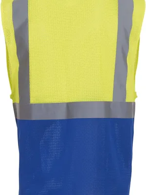 Hi-Vis Top Cool executive waistcoat – Hi Vis Yellow / Royal Blue