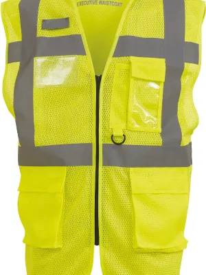 Hi-Vis Top Cool executive waistcoat – Hi Vis Yellow