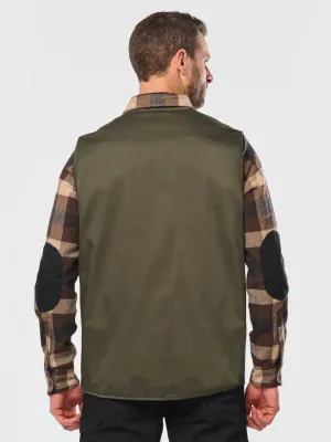 Unisex lined multi-pocket polycotton vest