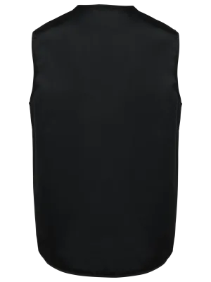 Unisex lined multi-pocket polycotton vest – Black