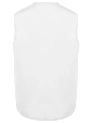 Unisex lined multi-pocket polycotton vest – White