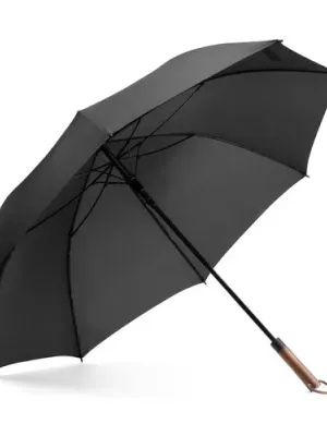MATEO. Large umbrella (30") made of pongee – Noir