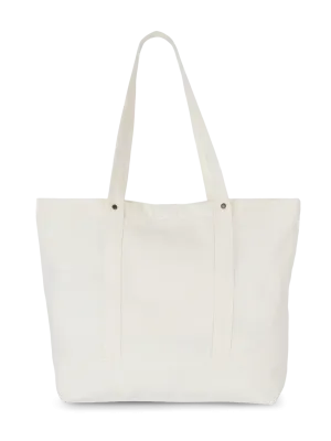 Grand sac shopping à poche latérale – Washed Ivory