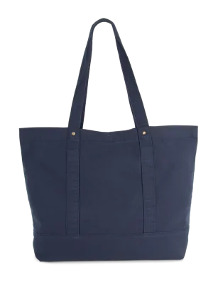 Grand sac shopping à poche latérale – Washed navy