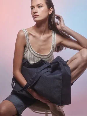 Grand sac shopping denim