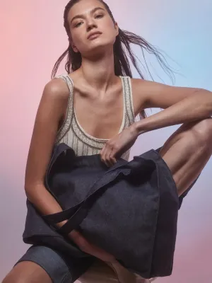Grand sac shopping denim
