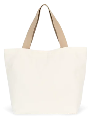 Grand sac shopping recyclé à fond plat – Ecume / Hemp