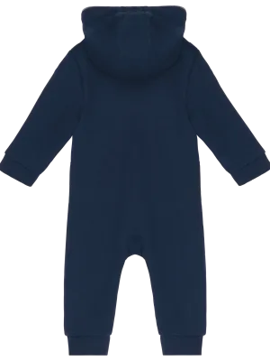 Grenouillère bébé avec capuche – Navy / Oxford Grey