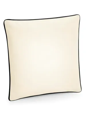 Housse de coussin à bord passepoilé – NATURAL / BLACK