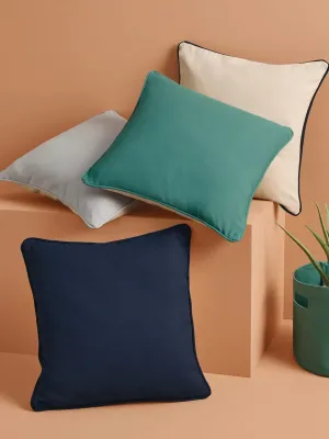 Housse de coussin à bord passepoilé