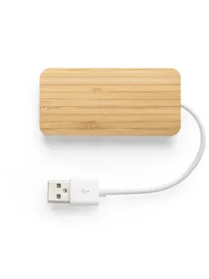 MOSER. HUB con 2 puertos USB-A y 1 USB-C, fabricados en bambú
