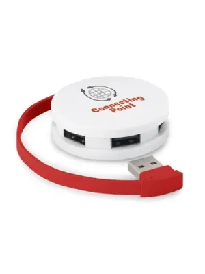 GARDNER. HUB con cable y 4 puertos USB-A, fabricados en ABS