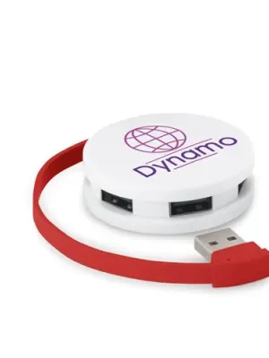 GARDNER. HUB con cable y 4 puertos USB-A, fabricados en ABS