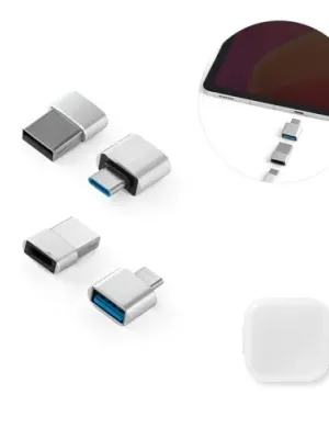 MINSKY. Jeu de 2 adaptateurs USB-A / USB-C en aluminium