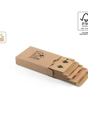 FISCHER. Jeu de 54 cartes classiques en papier kraft, fabriquée à partir de matériaux certifiés FSC™ et d'autres matériaux