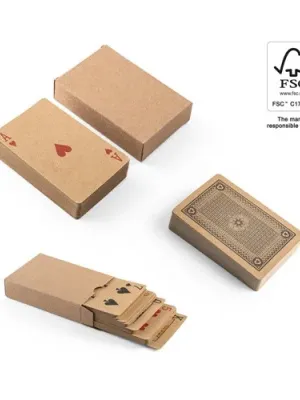 FISCHER. Jeu de 54 cartes classiques en papier kraft, fabriquée à partir de matériaux certifiés FSC™ et d'autres matériaux