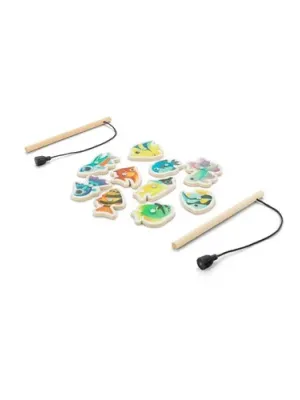 FISHY. Juego de pesca compuesto por 10 peces de madera, ideal para niños – Naturel