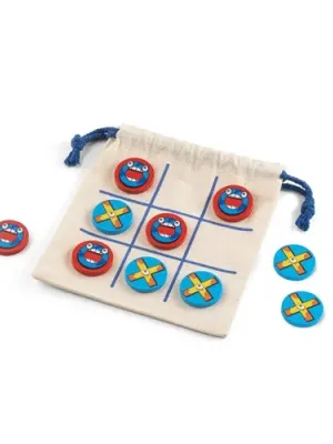 CROSSES. Jeu du morpion classique avec 10 pièces en contreplaqué – Naturel clair