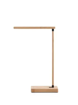 MOREY. Folding desk lamp with 15W superfast wireless charger in bamboo