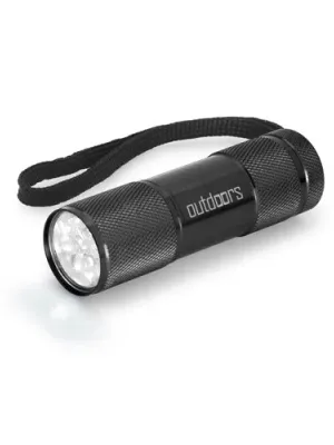 FLASHY. Aluminum flashlight with 9 LEDs