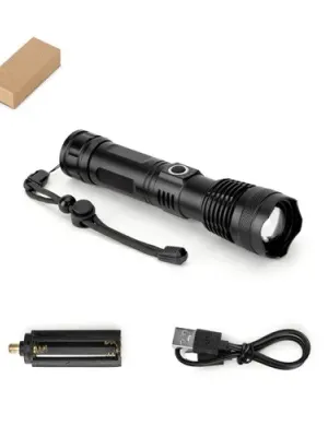 YVIAN. Rechargeable 10 W torch made from aluminium (100% rAL)